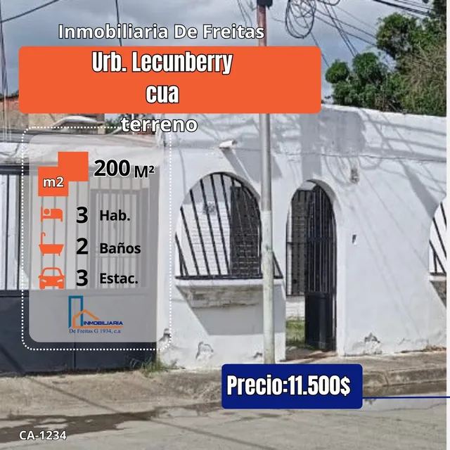 Casa En La Urbanización Lecumberry Cua. 