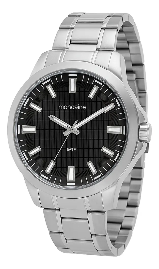Relógio de pulso Mondaine 99784G0MVNE1 com corria de aço inoxidável cor prateado - fondo preto