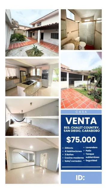Leandro Araque Inzitu Realtors Ofrece En Venta Nueva Captacion Casa Urb Chalet Country  San Diego  Carabobo 
