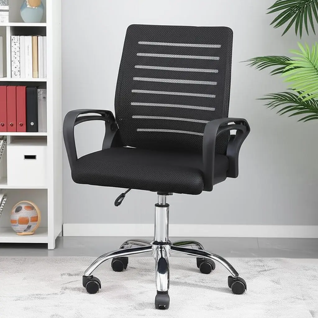 Silla Oficina Ergonomica VC DC-105 Giratoria 360° Soporte Lumbar Negra