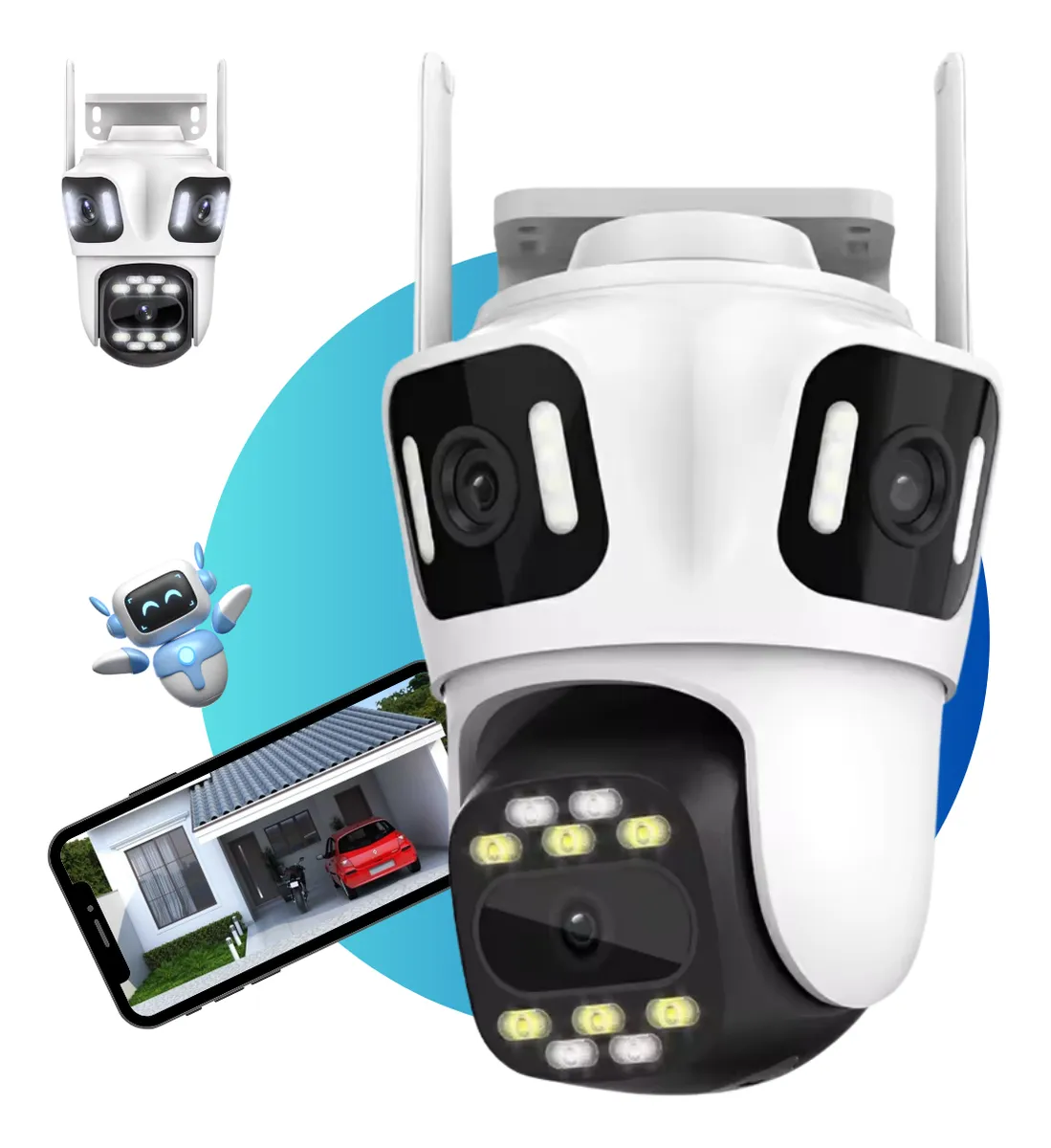 Câmera Smart Wifi Lente Tripla P15 Alta Definição Segurança