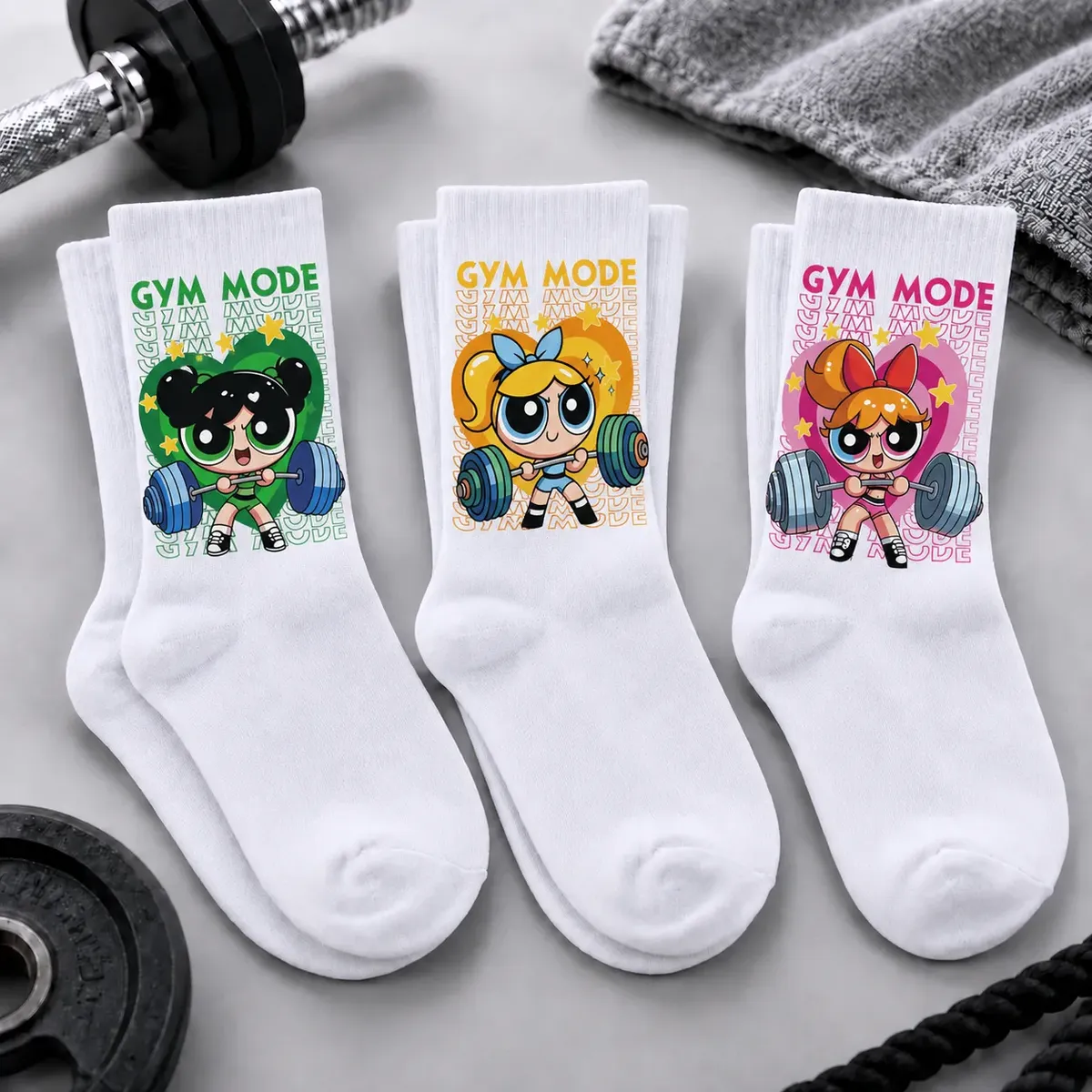 Kit 3 Pares Academia Treino Gym Mode Meninas Maromba Poderosas