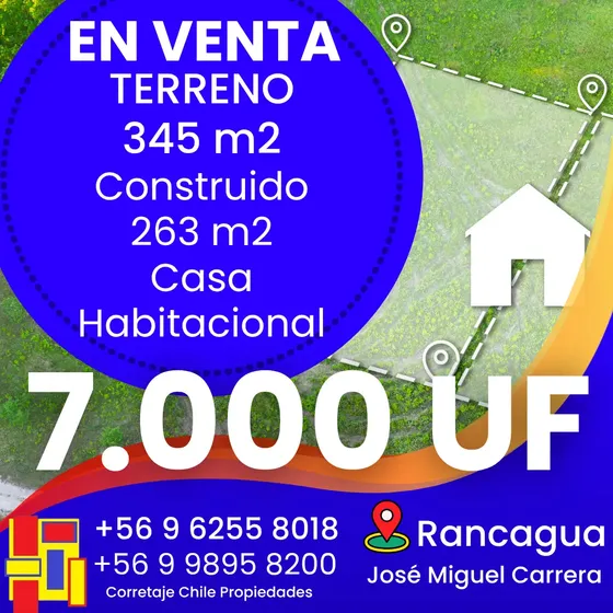 Terreno Con Casa Construida En Rancagua