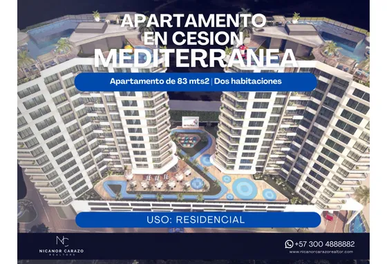 Venta Cesion Apartamento En Mediterránea Towers Cielo Mar Ctg