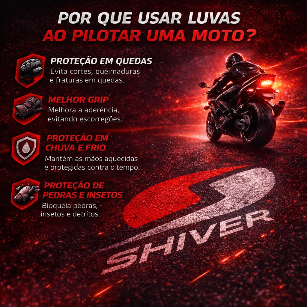 Luva Shiver Rocket 2 P Ao Ggg Moto Vermelha Touch Original — foto 3