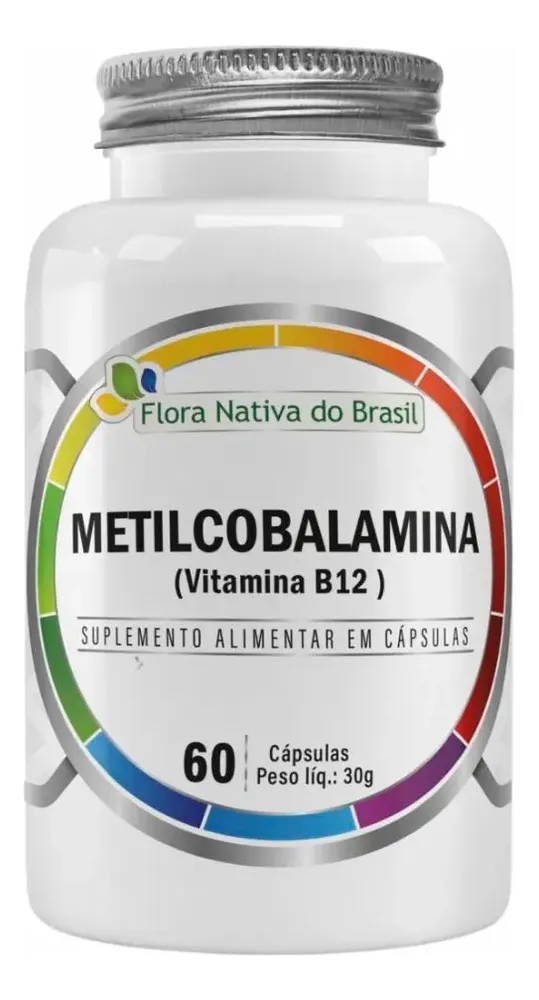 Vitamina B12 Metilcobalamina 60 Cápsulas Flora Nativa Sem Glúten