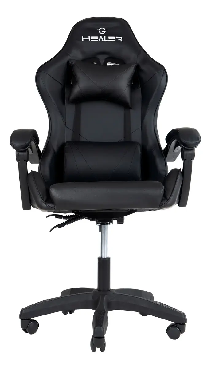 Cadeira Gamer Lancer Preta Healer Preto Couro Sintético