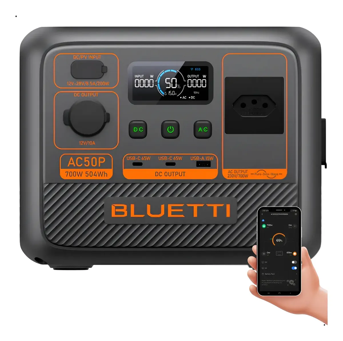 Estação De Energia Bluetti Ac50p Portátil 504wh 700w Potente