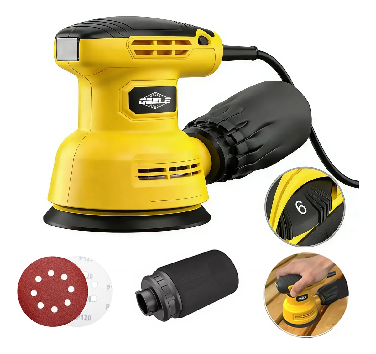 Mídia Eletronic 1 Lixadeira Orbital 5 Polegadas Madeira Lixa 600w 110/220v