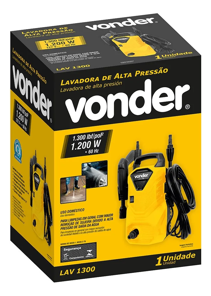 Lavadora de Alta Pressão 1300 Libras Lav 1300 Vonder: Potência e Eficiência na Limpeza Doméstica