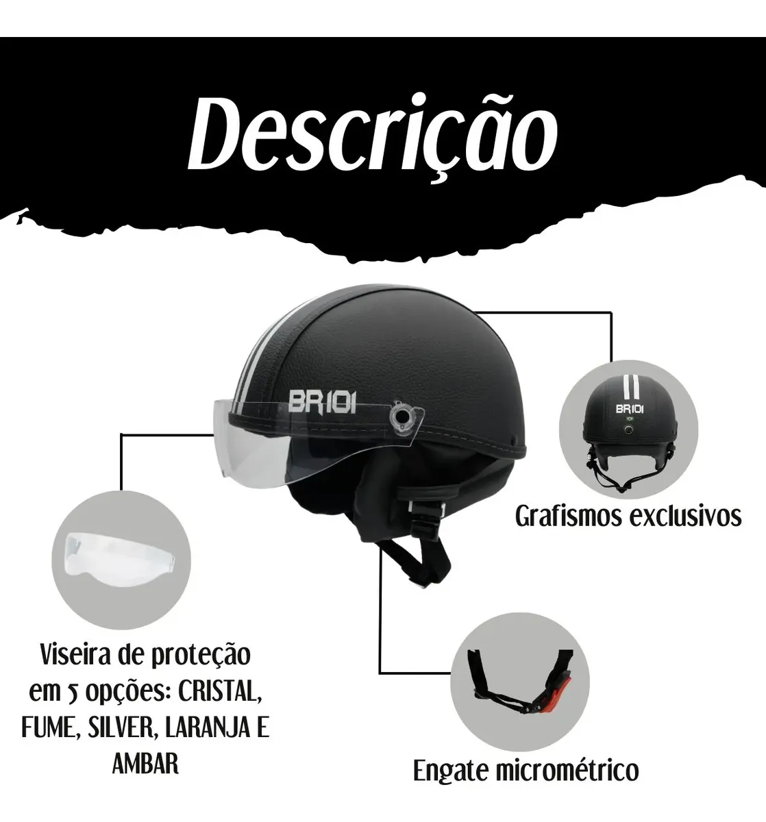 Capacete Coquinho Scooter Bike Elétrica Viseira Cristal — foto 5