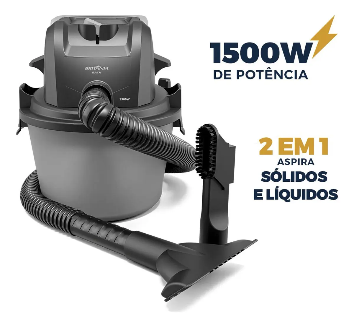 Aspirador de Pó e Água Britânia 6L 1500W BAS71