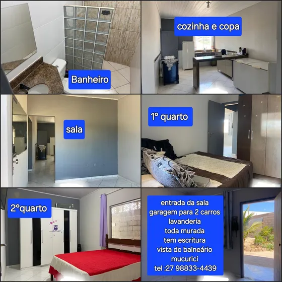 Vendo Casa Escriturada  Em Mucurici Es Perto Do Balneário. 