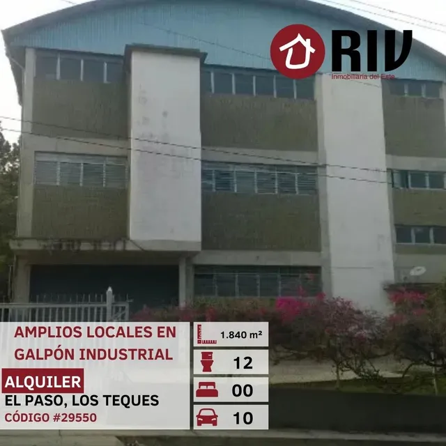 Alquiler De Local Industrial El Paso Los Teques Miranda De 400 Y 450 M2. (riv)