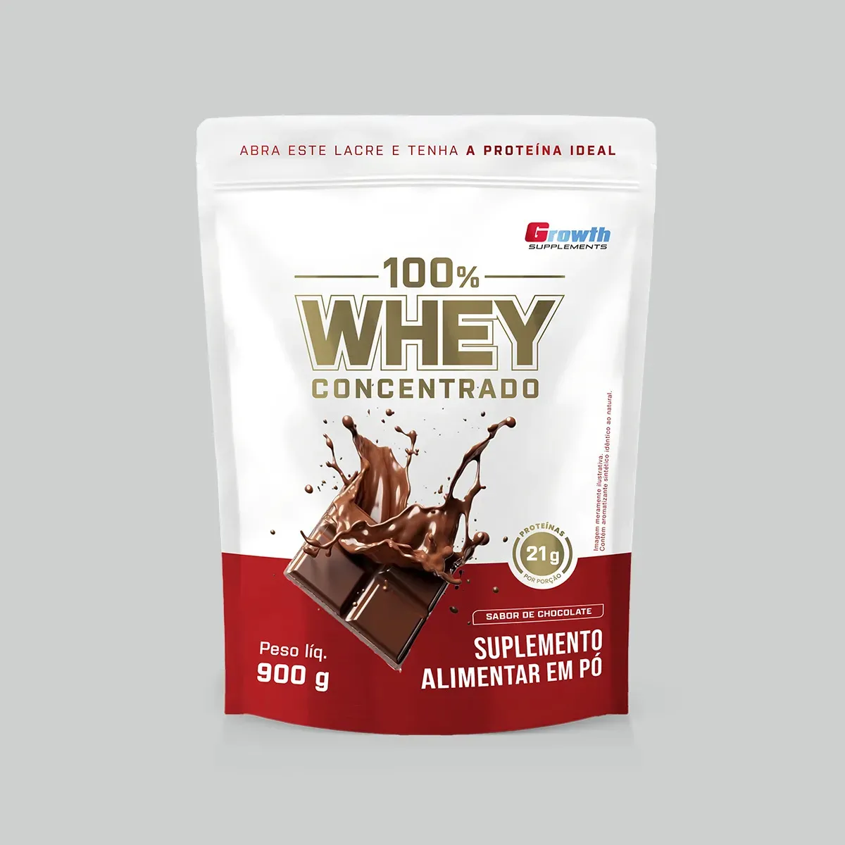 100% Whey Concentrado 900g Growth Supplements Chocolate