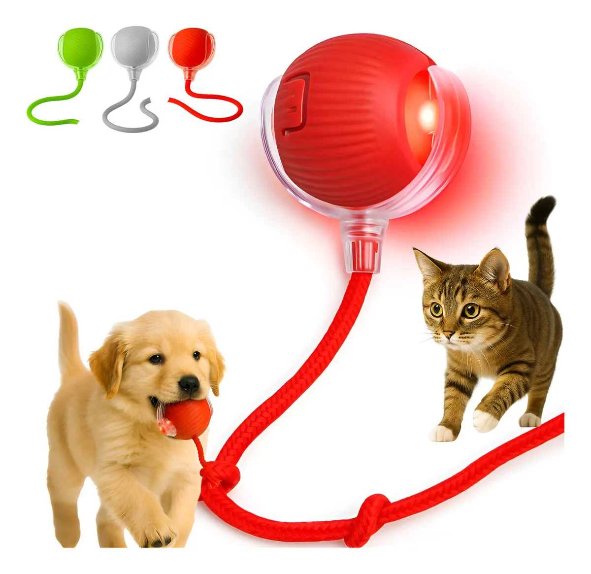 Bola Pet Inteligente Giratória Recarregável Usb Brinquedo Cachorro Cão E Gato
