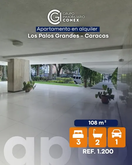 Se Alquila Apartamento De 3h/2b/1p En 4ta Av Los Palos Grandes