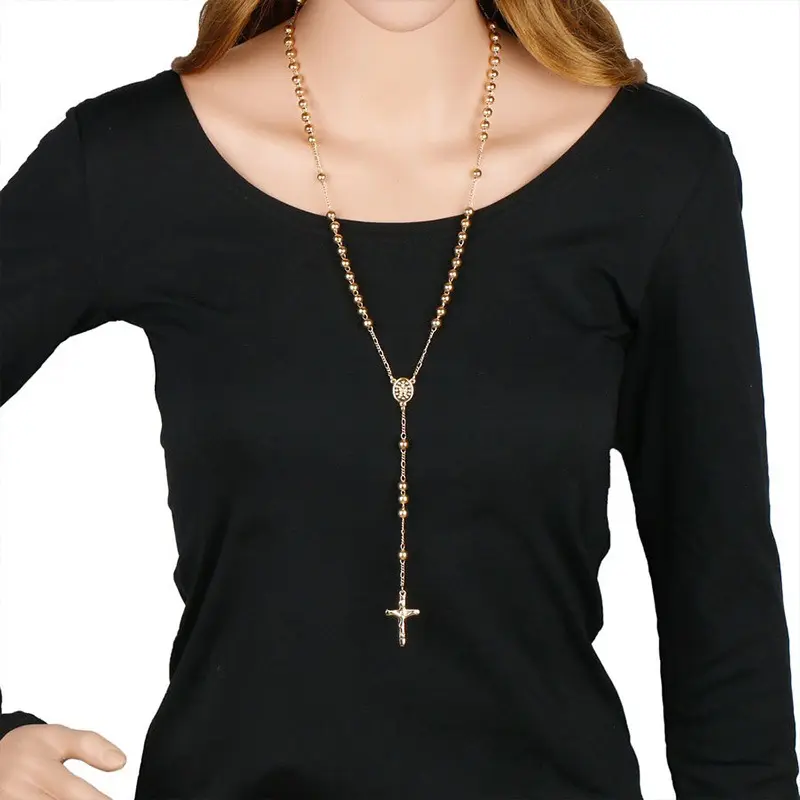 Terço Catolico Banhado A Ouro 18k 60cm Masculino E Feminino — foto 7
