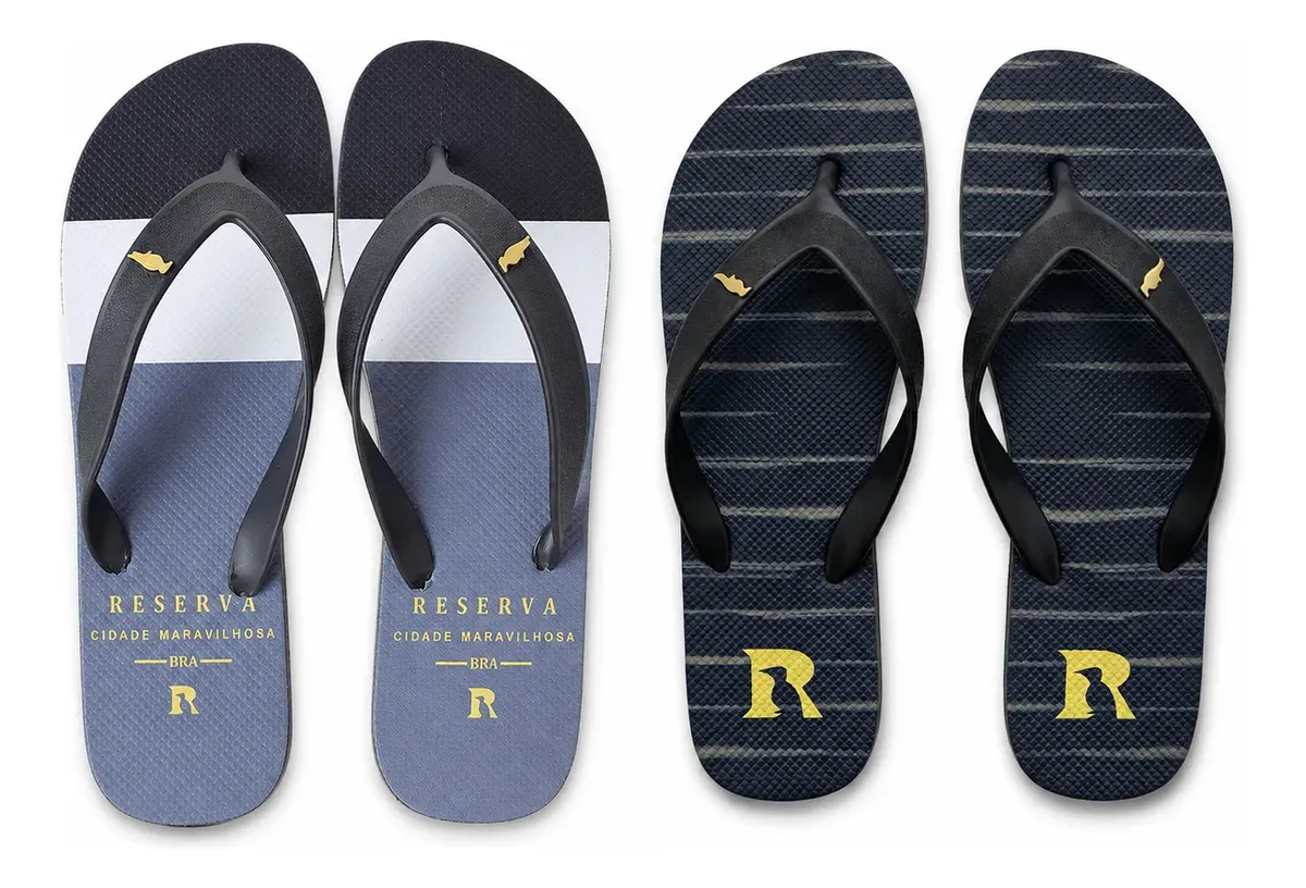 Kit 2 Pares Chinelo Masculino Reserva Confortável E Macio