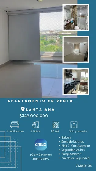 Apartamento En Venta Barrio Santa Ana 