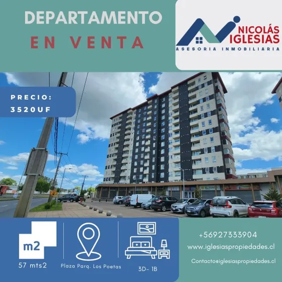 Dpto En Venta Plaza Parque Los Poetas 3d-1b