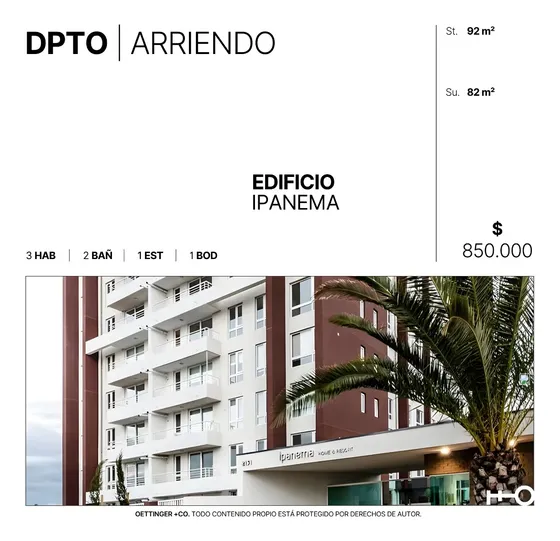Departamento En Arriendo - Edificio Ipanema