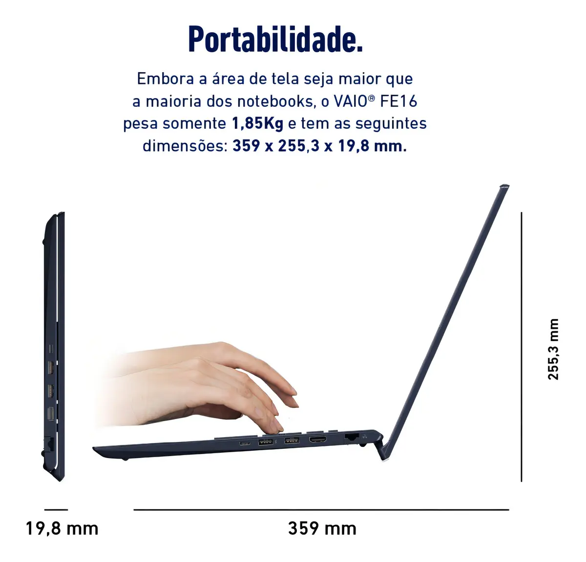 Notebook Vaio Fe16 Amd Ryzen 5-5625u Linux 12gb 512gb Ssd Tela 16  Ips Wuxga Antirreflexo Cinza Grafite Vjfe69f11x-b1211h Memória Expansível Até 64gb