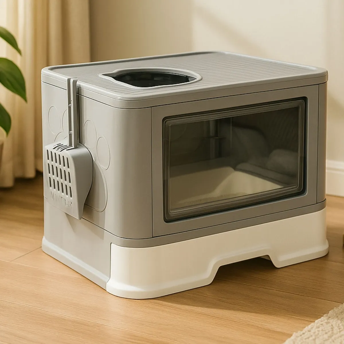 Banheiro Gato Premium Fechado Anti Odor Com Pá Coçador Luxo Caixa De Areia Gatos Fechada Bandeja Sanitária