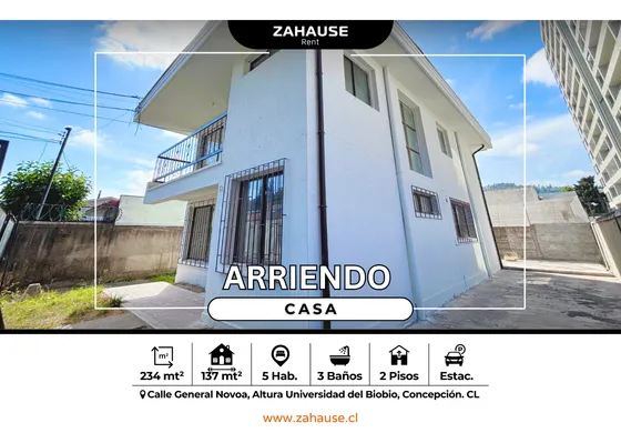 Casa En Arriendo 5 Dormitorios A Pasos De La U Del Biobío