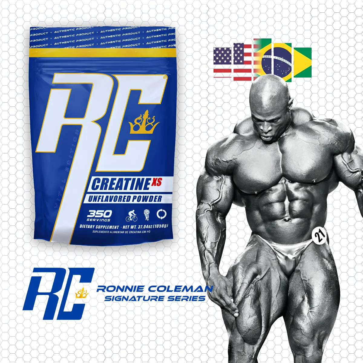 Creatina 1kg Monohidratada 100% Pura Ronnie Coleman Sache Refil Neutro
