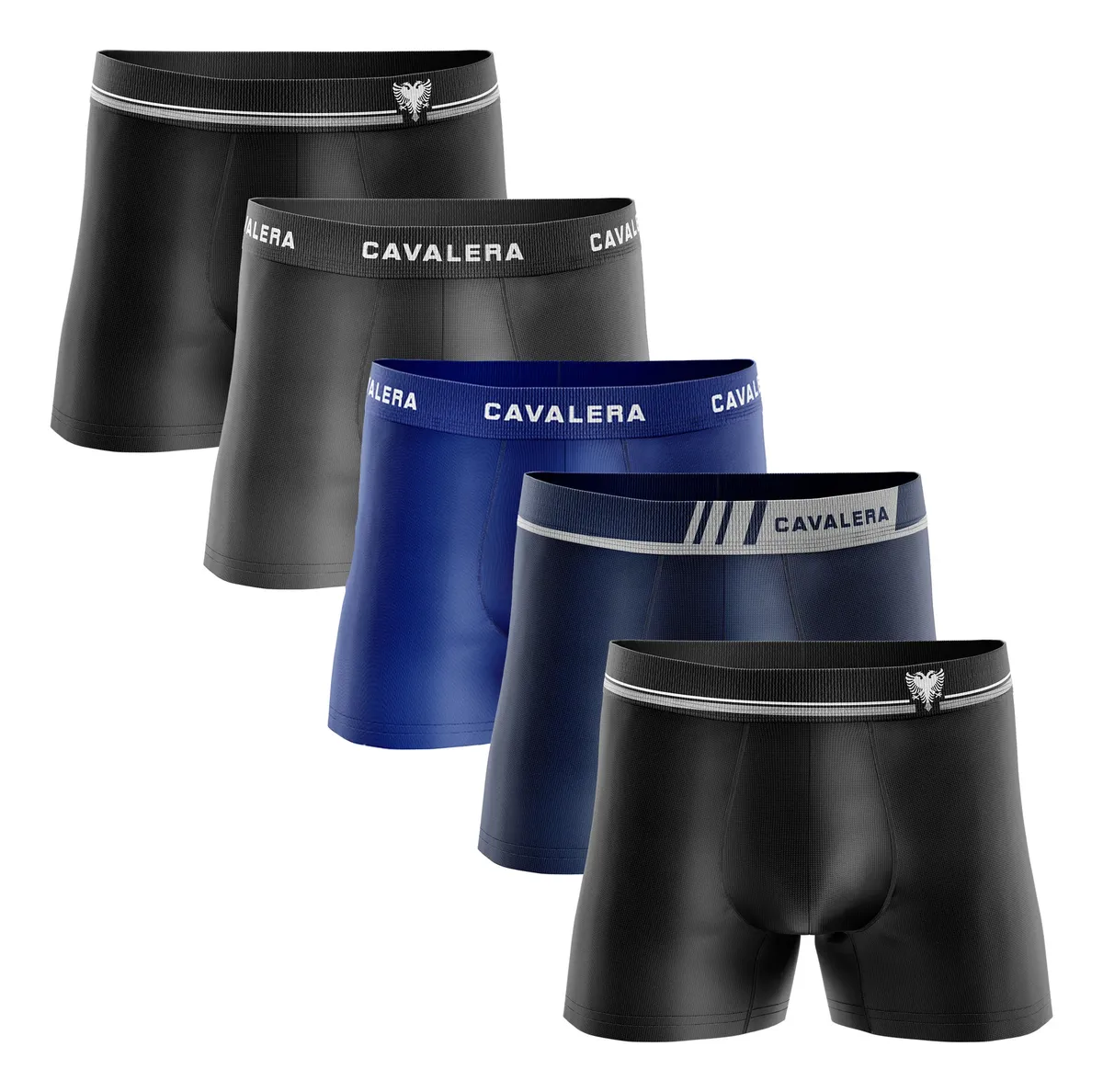 Kit 5 Cuecas Boxer Masculina Cavalera Sem Costura Poliamida