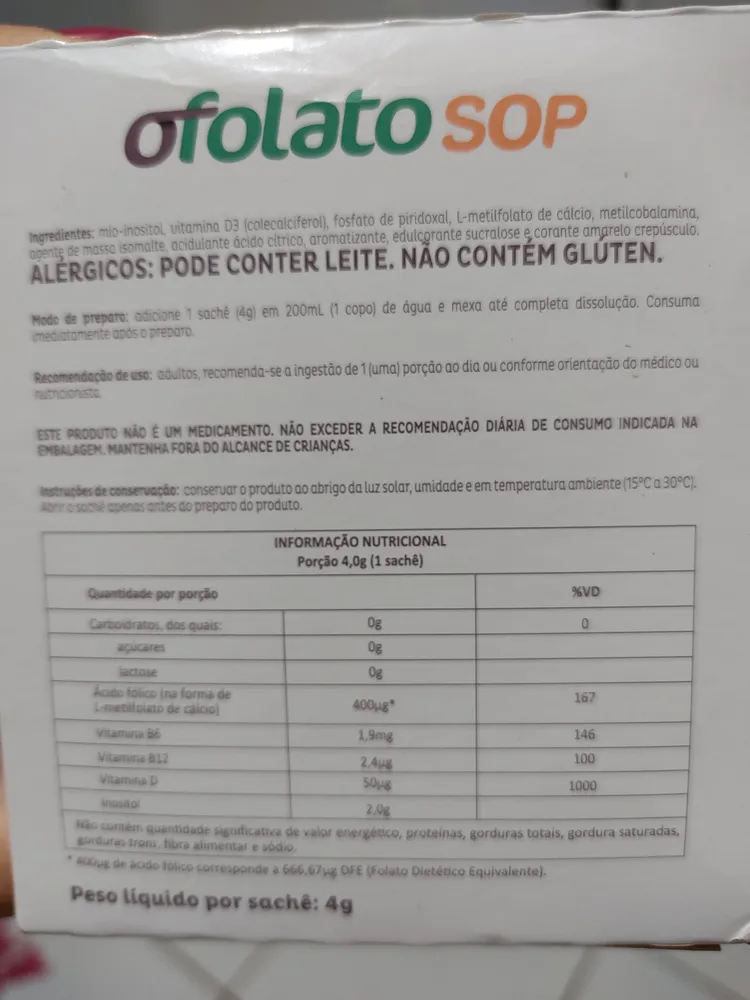 Suplemento Alimentar Em Pó Ofolato Sop Tangerina 30 Saches