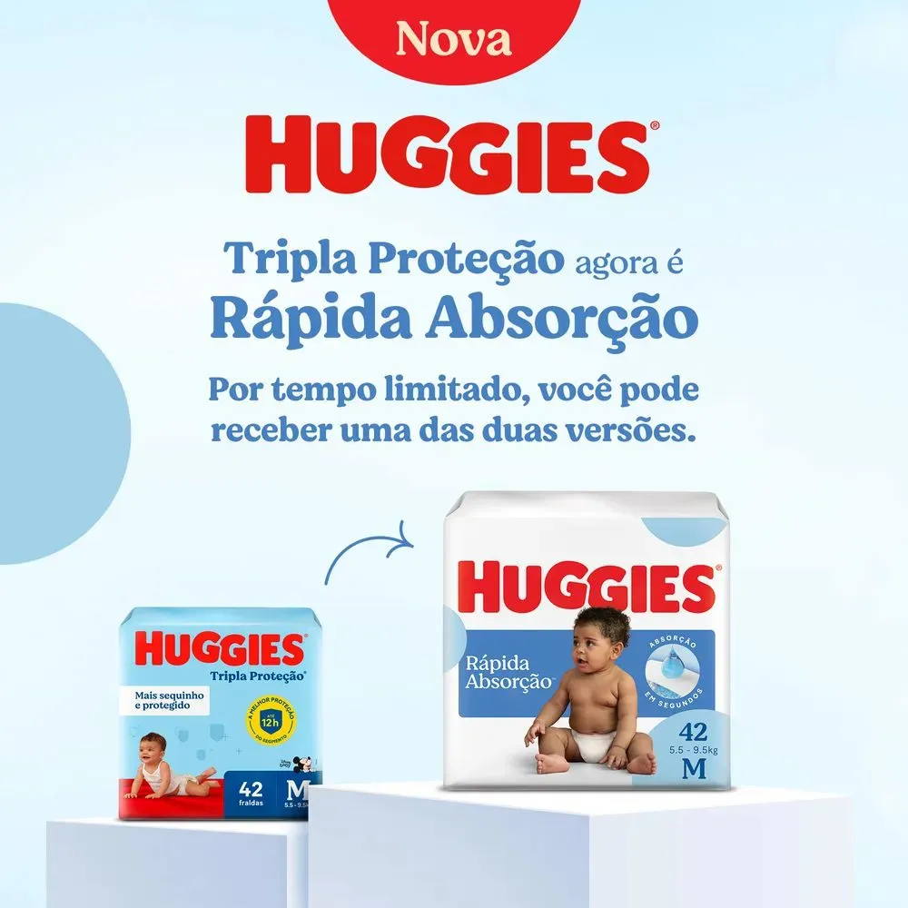 Fralda Huggies Rápida Absorção XXG 66 Unidades