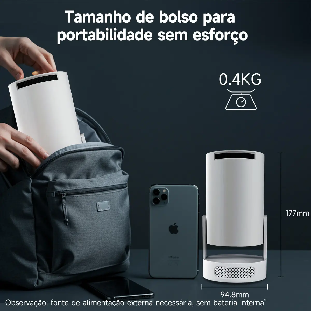 Projetor Magcubic Mini 8k Full Hd Hy300pro+ Portátil Android 14 Smart Wifi6 Bluetooth 5.4 Led 260ansi Cinema Home Com... Cinza 127/220v