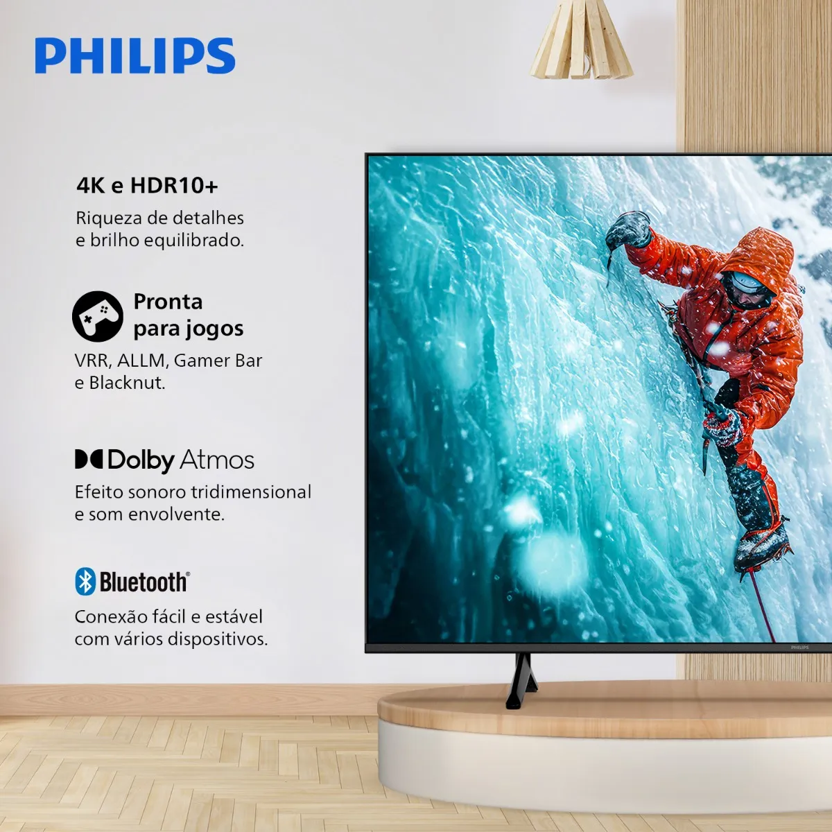 Smart Tv Philips 55 4k 55pug7300 Comando De Voz Bluetooth - Imagem 3