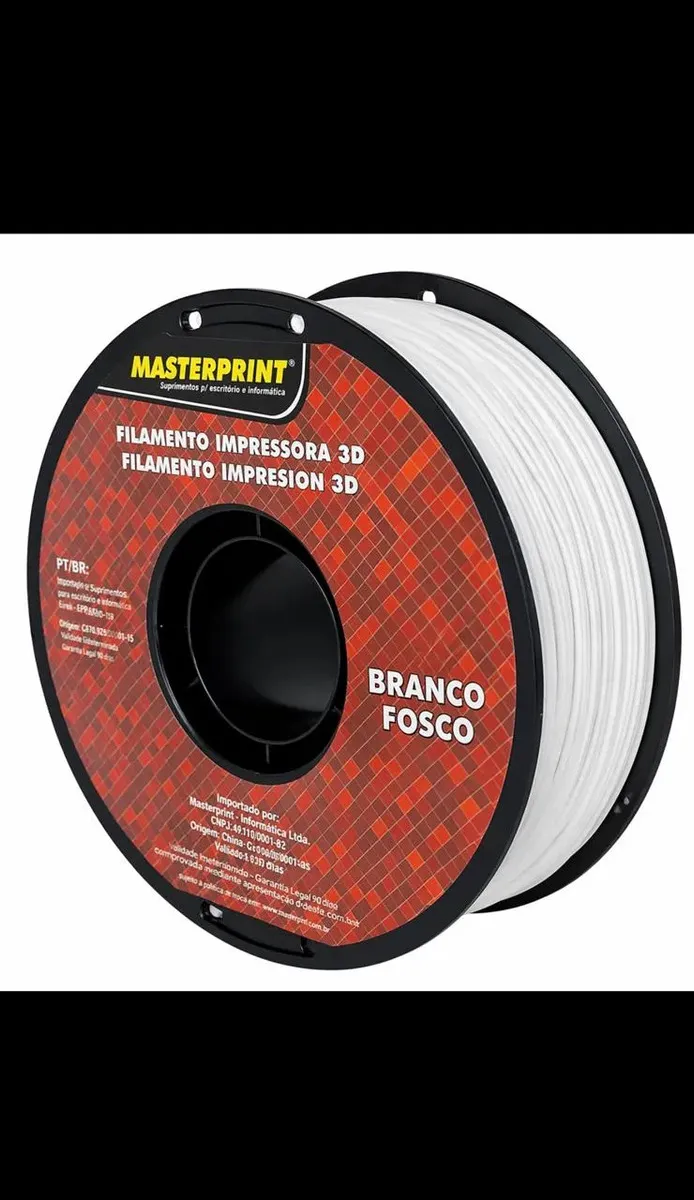 Filamento Impressão 3d 1,75mm 1kg Masterprint Petg Cor Branco