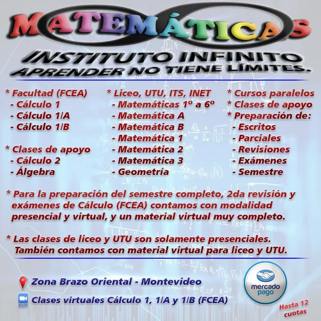 Clases Particulares De Matemáticas Y Cálculo Liceo Utu Fcea