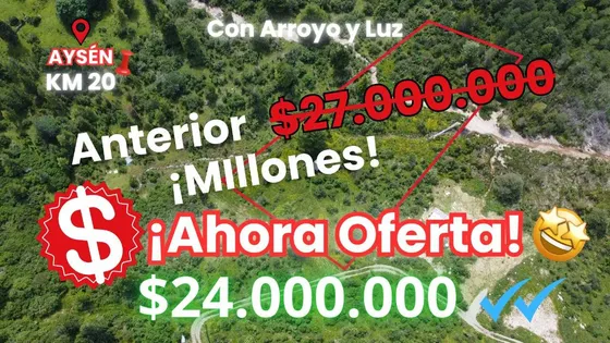 Parcela Con Arroyo Y Luz, En Km20 Aysén (72787)