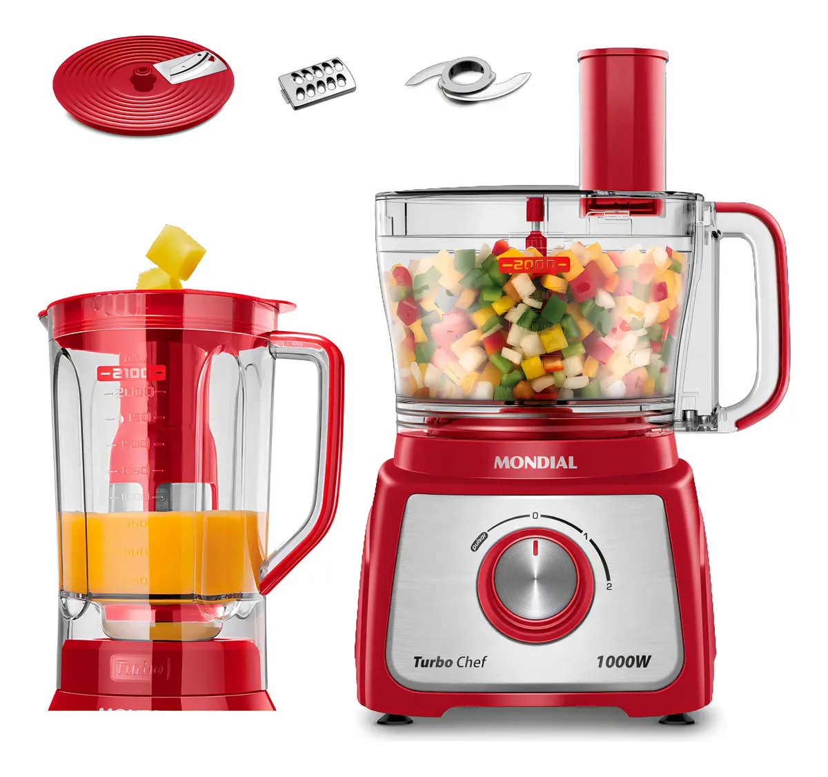 Multiprocessador Turbo Chef 5 em 1 Mondial 1000W MPN-01-R