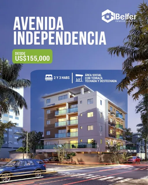 Nuevo Proyecto De Apartamentos En La Av. Independencia Apartamentos De 2&3 Habitaciones 