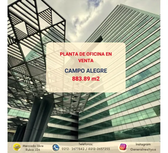 Oficina En Venta 883.89 M2 Campo Alegre