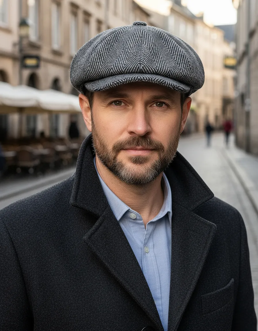 Gorra Boina Peaky Blinders Zig Zag Compañia De Sombreros Color Negro Talle L