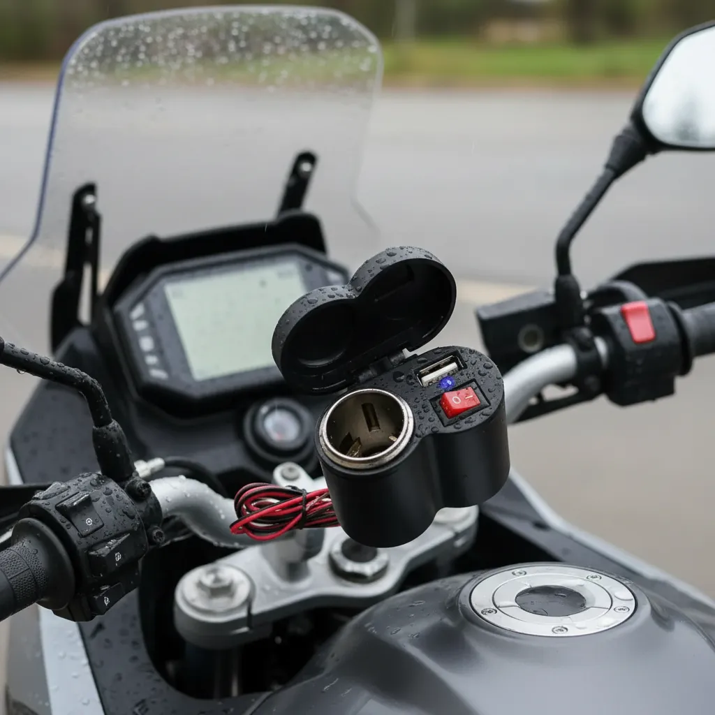Tomada 12v Usb P/ Moto Carregador Celular Turbo Prova D'água — foto 8