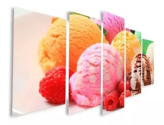 Kit 3 quadros placas decorativas sorvete ice cream - 04s