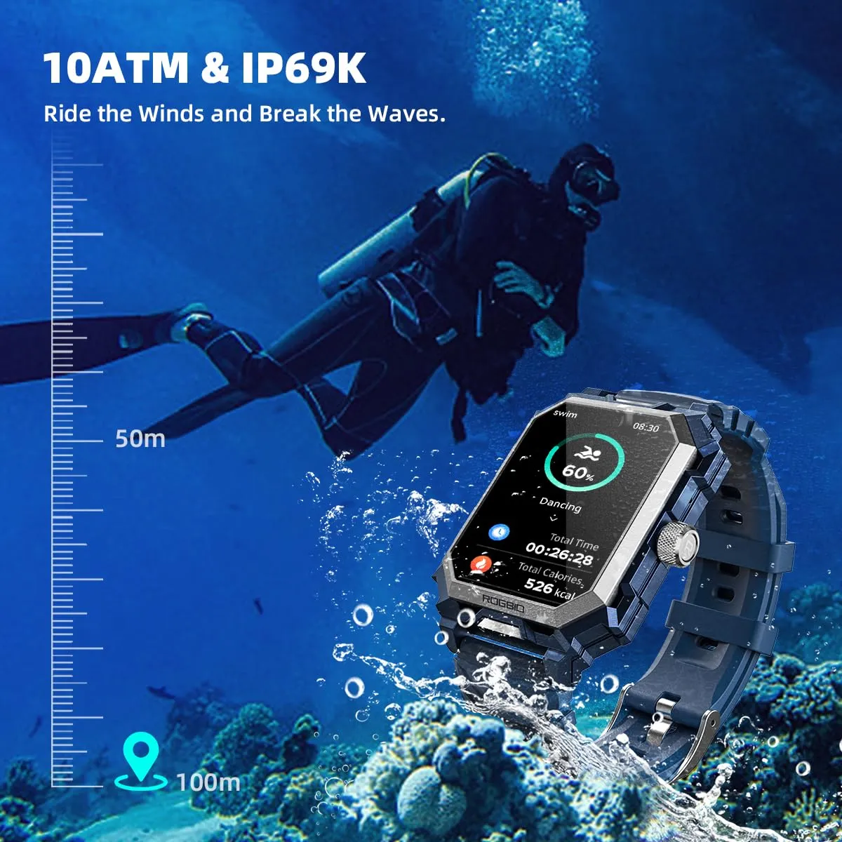 Reloj Inteligente Njord Gear Militar Para Hombres