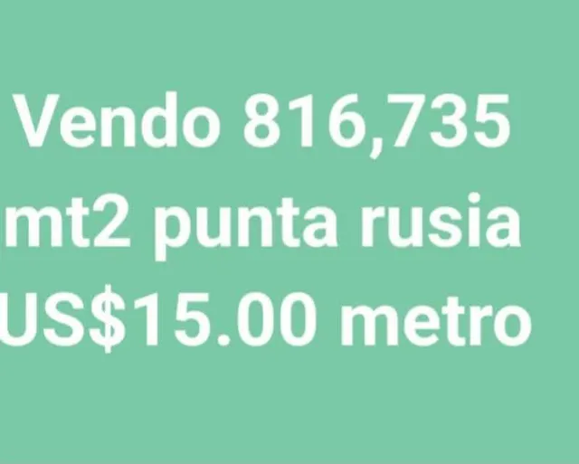 Punta Rusia 816,735 Mts Me Voy Us$15 X Mts