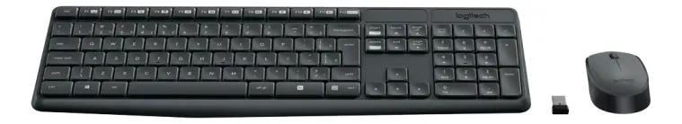Kit de teclado e mouse sem fio Logitech MK235 teclado grafite e mouse preto