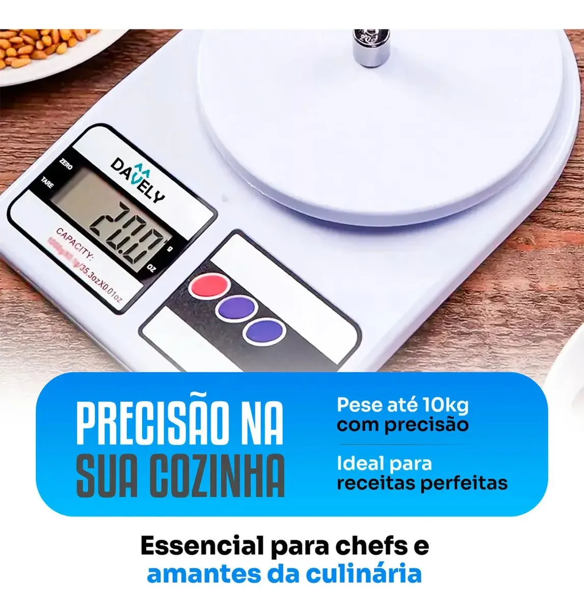 Balança Digital De Precisão Davely Cook Cozinha Para Uso Domestico E Profissional — foto 2