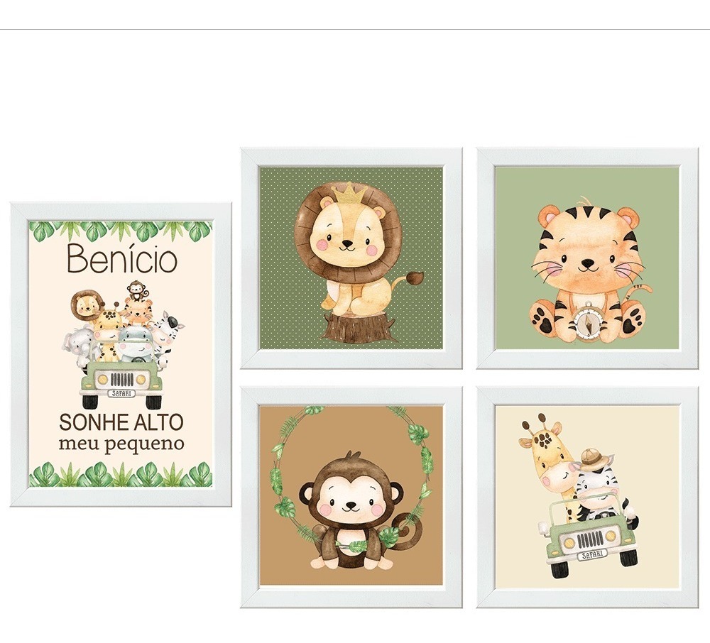 quadros decorativos tema safari