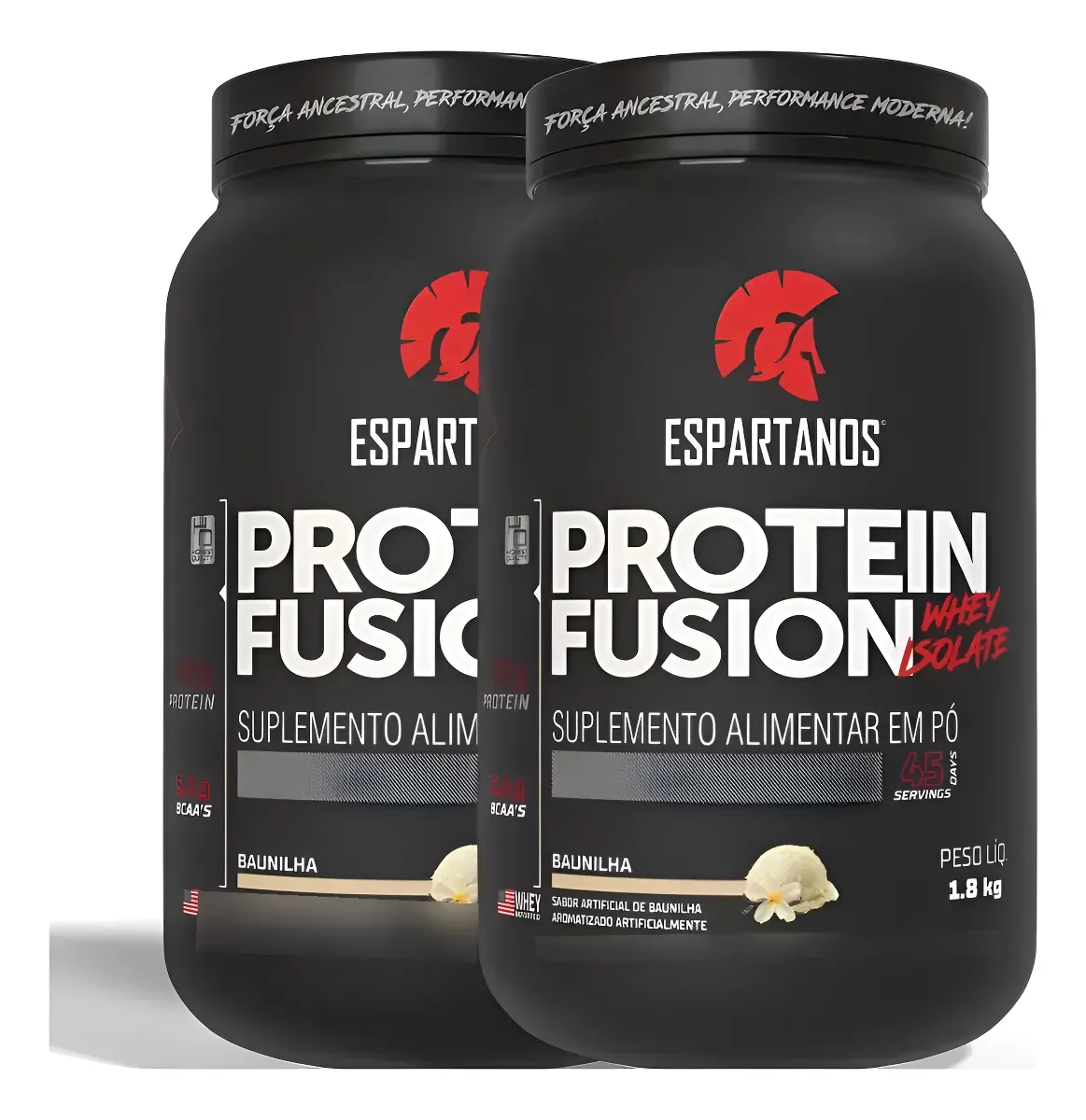 Kit 2x Suplemento Em Pó Whey Protein Fusion 1800g Espartanos